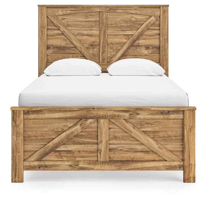 Maystonna Brown Queen Crossbuck Panel Bed - PCB1580B2