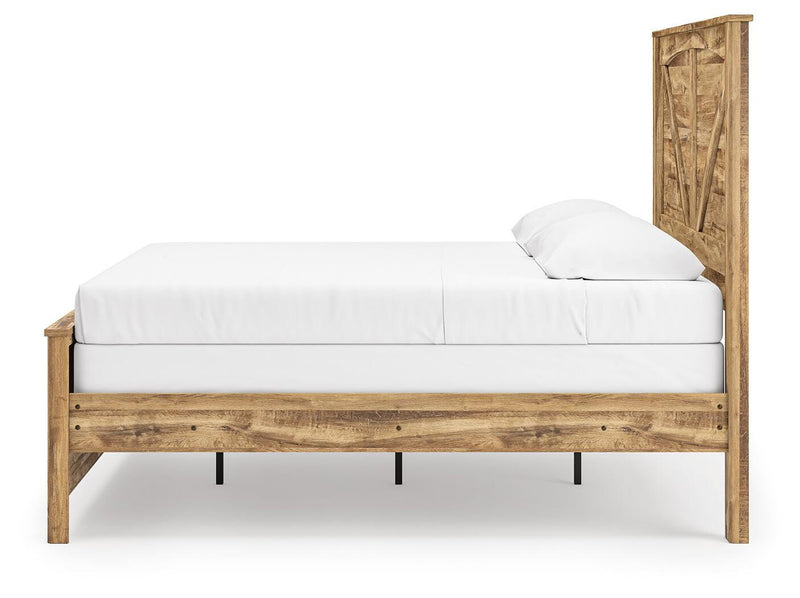 Maystonna King Crossbuck Panel Bed, Dresser, Mirror and Nightstand - PCB1580B9