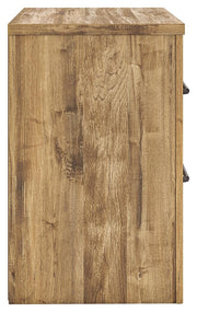 Maystonna King Crossbuck Panel Bed, Dresser, Mirror and Nightstand - PCB1580B9
