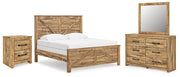 Maystonna King Crossbuck Panel Bed, Dresser, Mirror and Nightstand - PCB1580B9