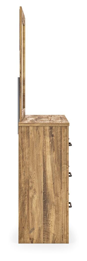 Maystonna King Crossbuck Panel Bed, Dresser, Mirror and Nightstand - PCB1580B9