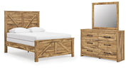 Maystonna Queen Crossbuck Panel Bed, Dresser and Mirror - PCB1580B3