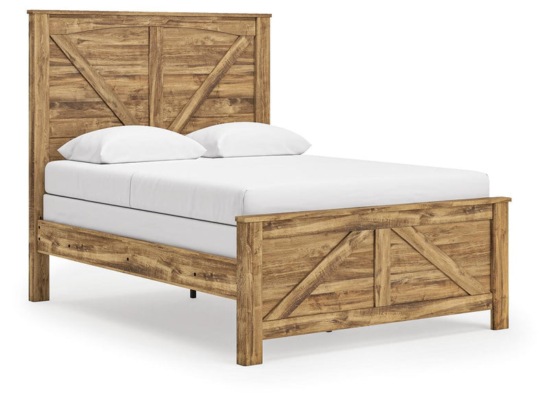 Maystonna Queen Crossbuck Panel Bed, Dresser, Mirror and Nightstand - PCB1580B8