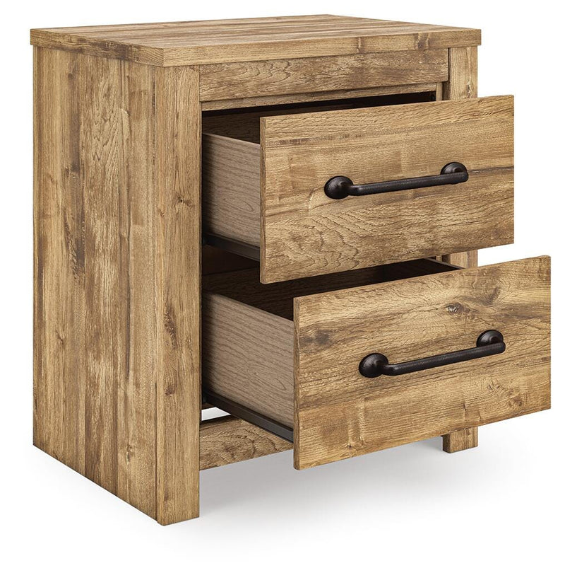 Maystonna Queen Crossbuck Panel Bed, Dresser, Mirror and Nightstand - PCB1580B8
