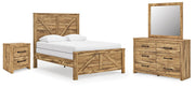 Maystonna Queen Crossbuck Panel Bed, Dresser, Mirror and Nightstand - PCB1580B8