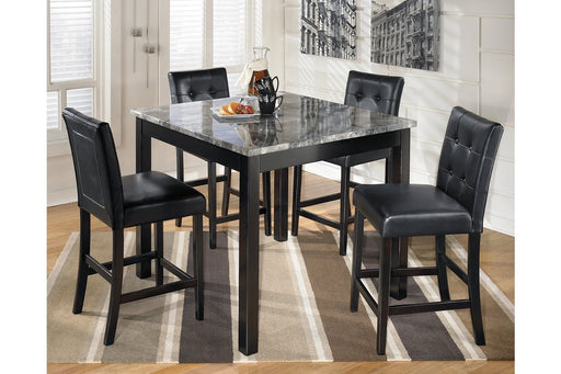 Maysville Black Counter Height Dining Table and Bar Stools (Set of 5) - Gate FurnitureDining Room Set
