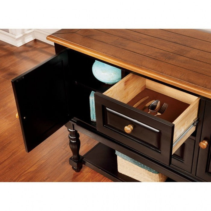 Mayville Black/Antique Oak Dining Table - CM3431T