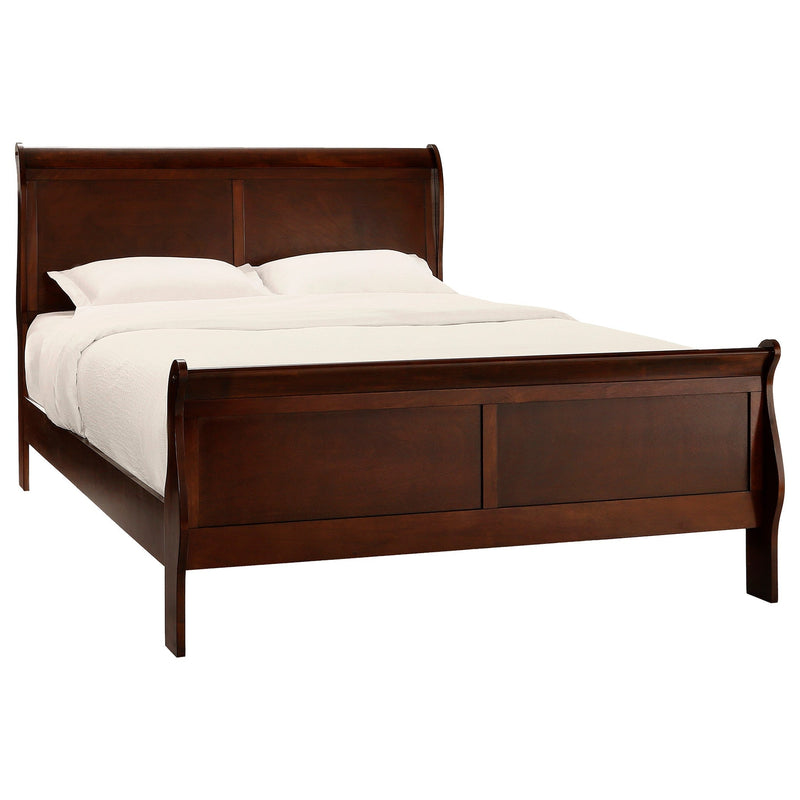 Mayville Brown Cherry Sleigh Bedroom Set - Gate FurnitureBedroom Set