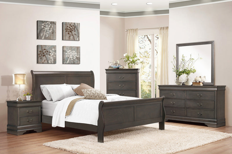 Mayville Stained Gray Sleigh Bedroom Set - Gate FurnitureBedroom Set