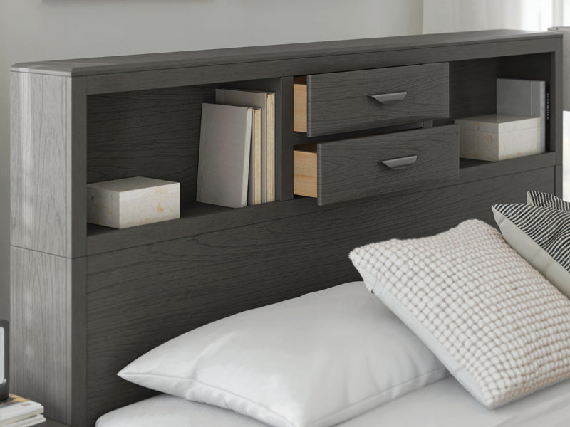 Mazing Gray King Storage Bed - PCB478B6