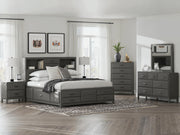 Mazing Gray King Storage Bed - PCB478B6