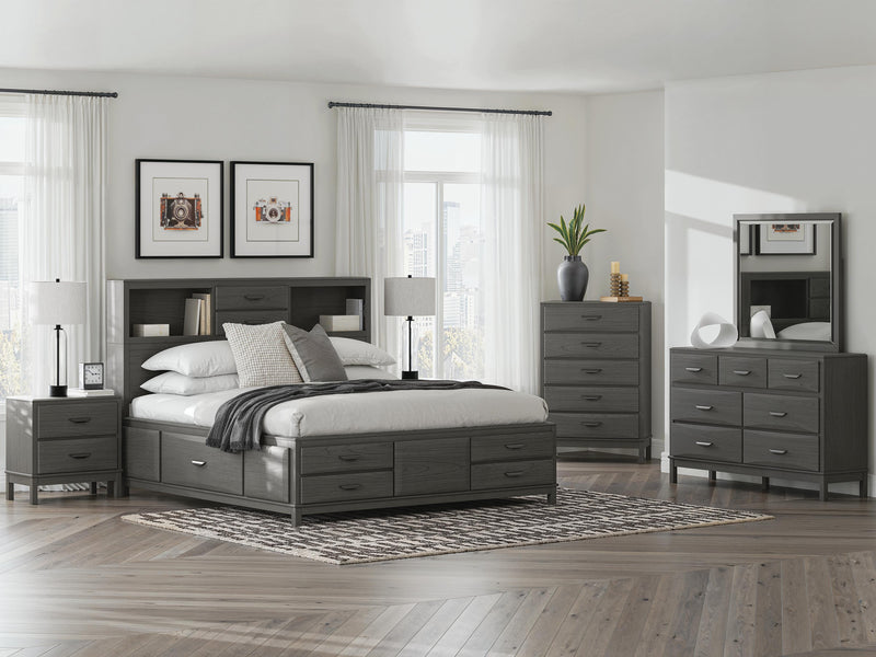 Mazing Gray King Storage Bed - PCB478B6