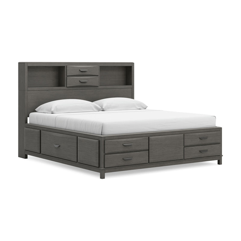 Mazing Gray King Storage Bed - PCB478B6