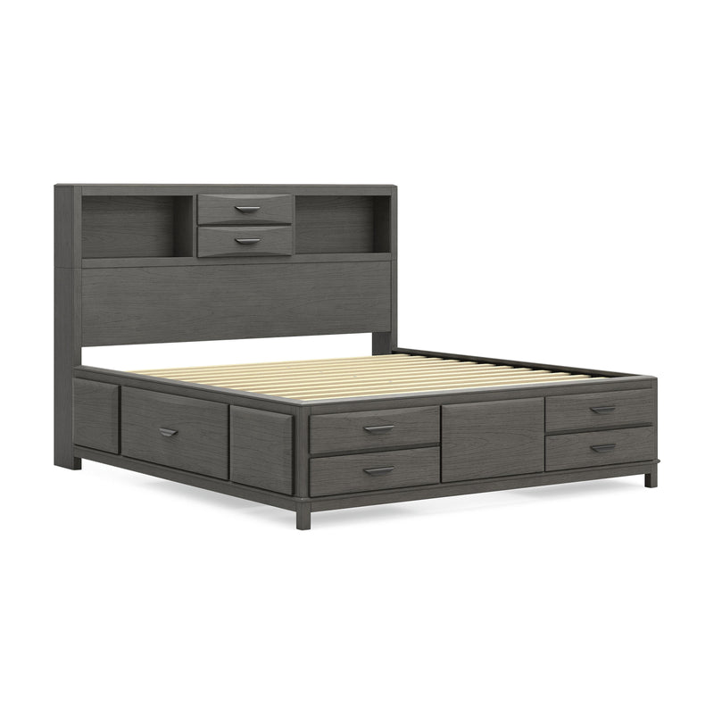Mazing Gray King Storage Bed - PCB478B6