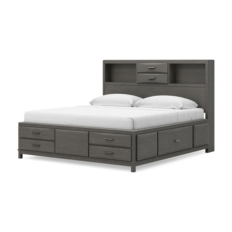 Mazing Gray King Storage Bed - PCB478B6