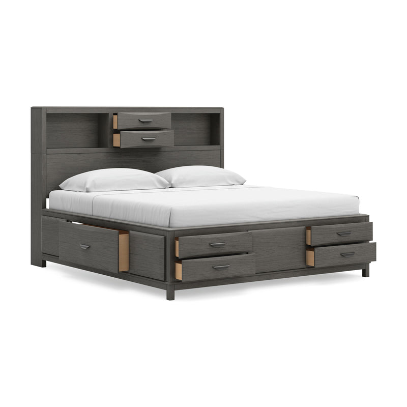 Mazing Gray King Storage Bed - PCB478B6