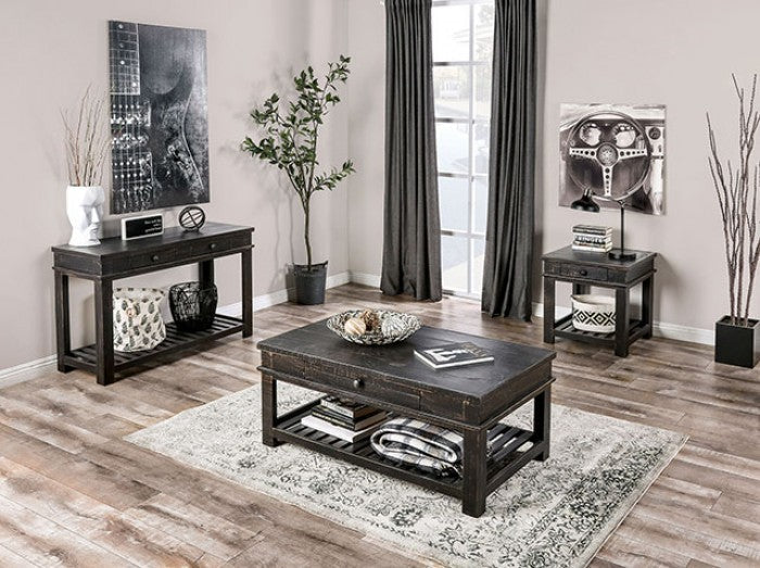 McAllen Rustic Black Sofa Table - EM4009BK-S