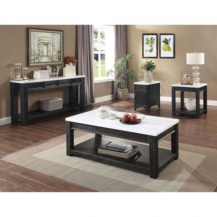 McGill White/Antique Black End Table - CM4337E