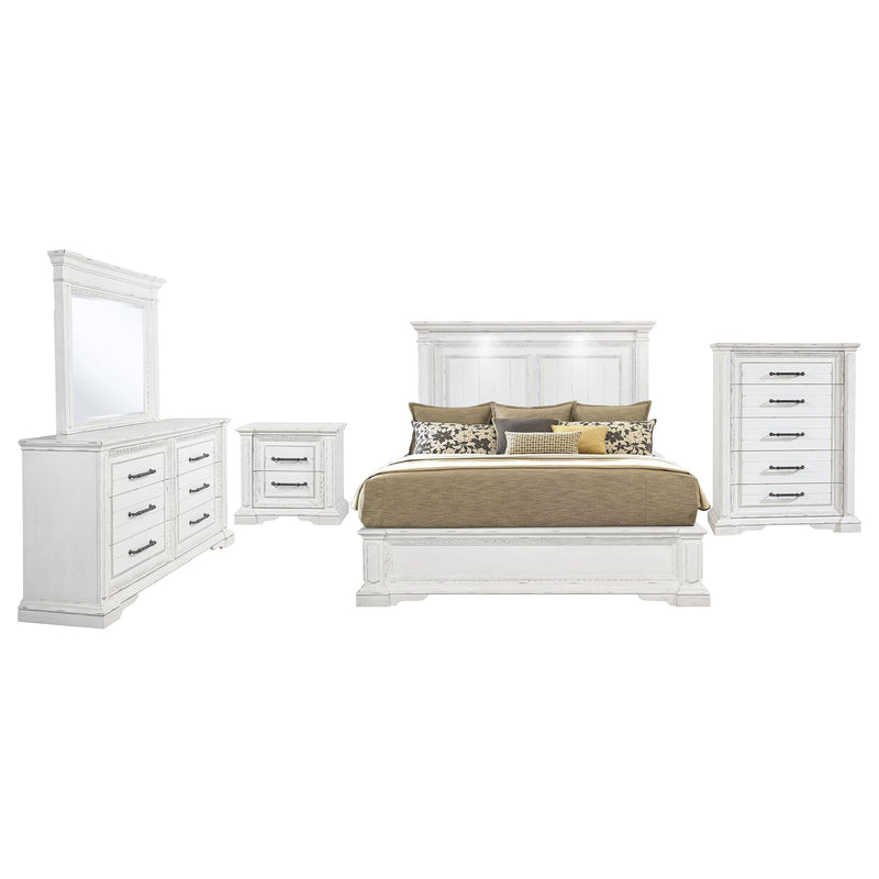 McKinney 5-piece Eastern King Bedroom Set Vintage White - 215871KE-S5