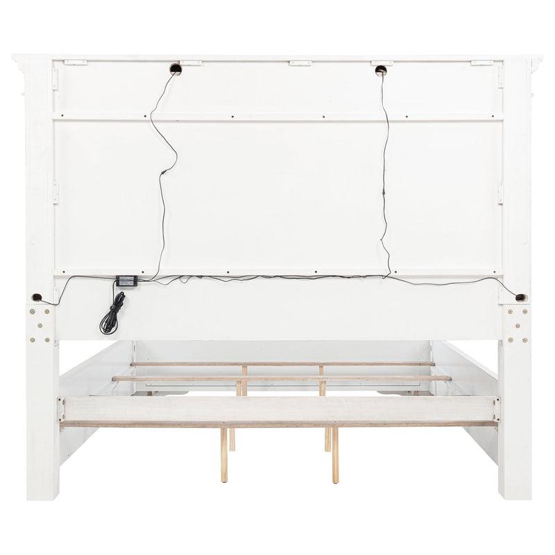 McKinney Queen LED Light Panel Bed Vintage White - 215871Q