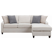 Mcloughlin Upholstered Sloped Arm Sectional Sofa Platinum - 501840