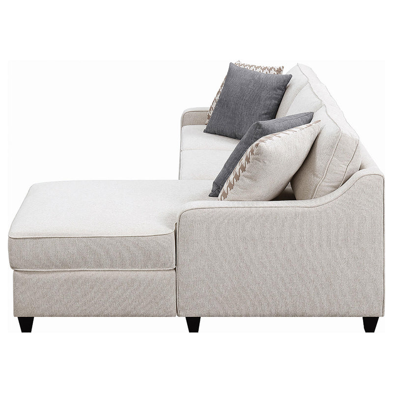 Mcloughlin Upholstered Sloped Arm Sectional Sofa Platinum - 501840
