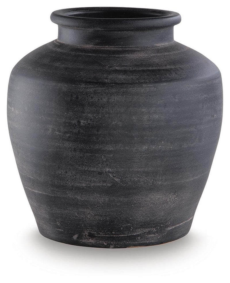 Meadie Distressed Black Vase - A2000791