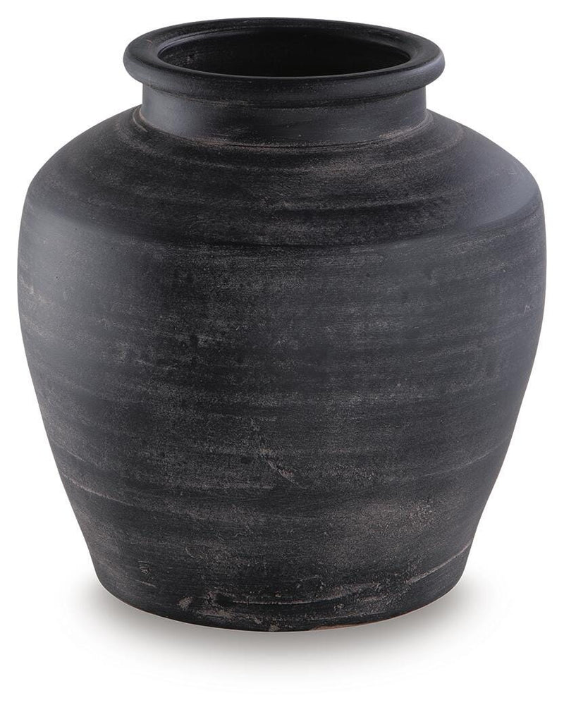 Meadie Distressed Black Vase - A2000791