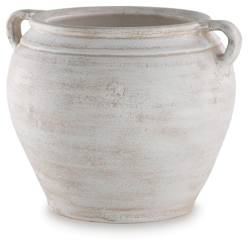 Meadie Distressed White Vase - A2000787