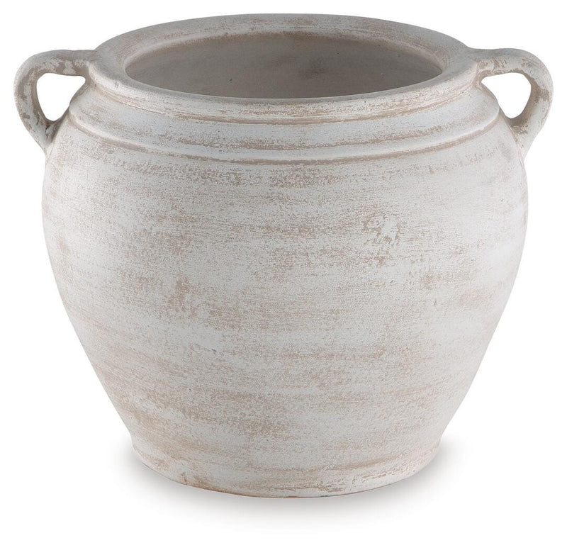 Meadie Distressed White Vase - A2000787