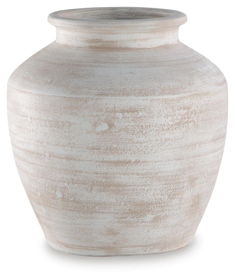 Meadie Distressed White Vase - A2000788