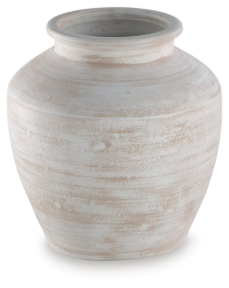 Meadie Distressed White Vase - A2000788