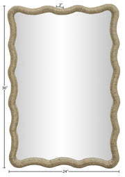 Meadow 24" W x 36" H Jute Rope Frame Mirror in Natural - 66017Natural-M