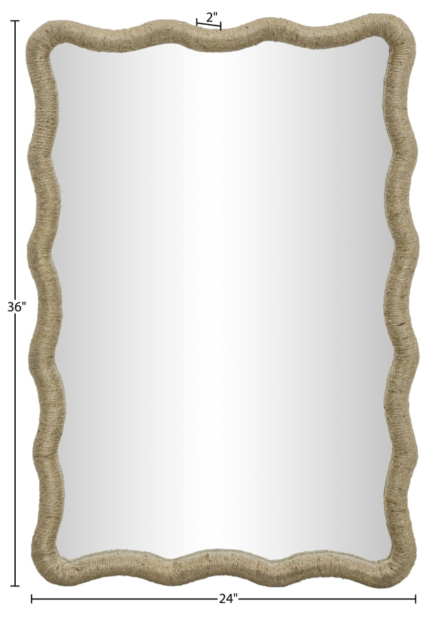 Meadow 24" W x 36" H Jute Rope Frame Mirror in Natural - 66017Natural-M