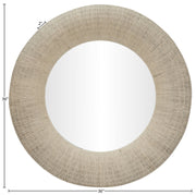Meadow 36" W x 36" H 36" Jute Rope Frame Mirror in Natural - 66018Natural-M