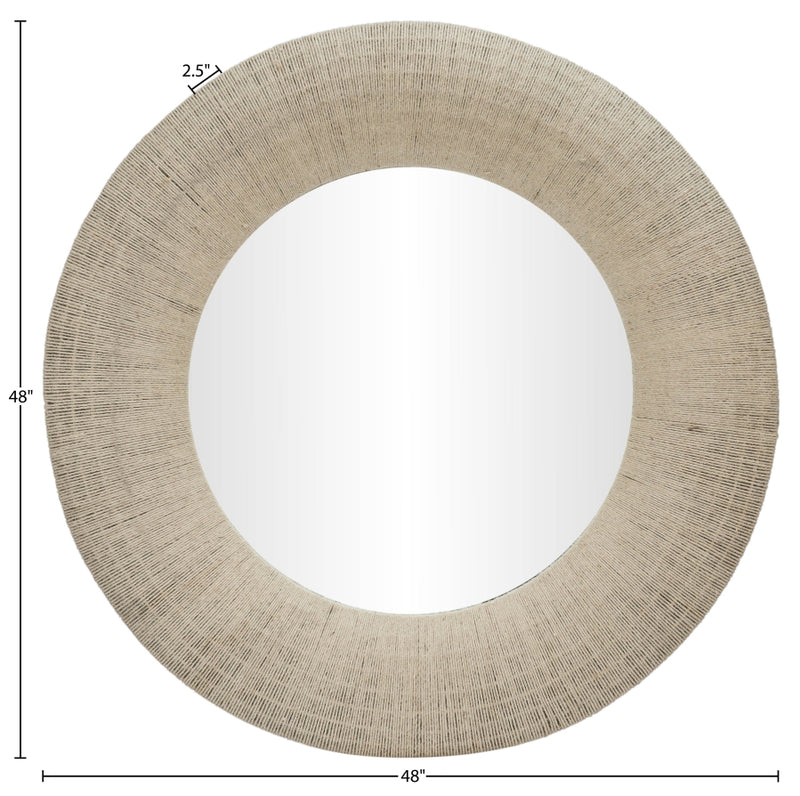 Meadow 48" W x 48" H 48" Jute Rope Frame Mirror in Natural - 66019Natural-M