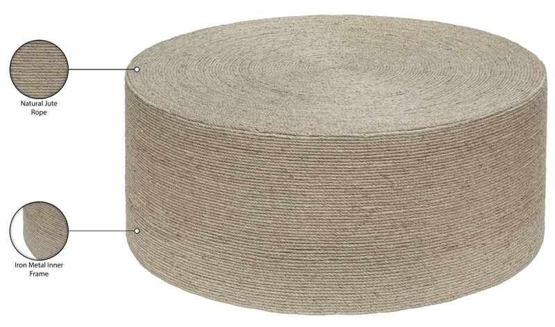 Meadow Jute Coffee Table in Natural - 77003Natural-CT