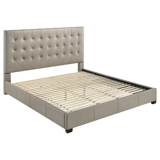 Medley Genuine Leather Eastern King Platform Bed Tan - 315911TANKE