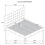 Medley Genuine Leather Eastern King Platform Bed Tan - 315911TANKE