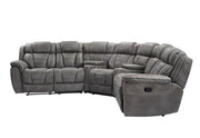Megan – Manual reclining sectional with reclining wedge seat. Includes a wedge featuring a storage console and stainless steel cupholders. - S434-Sectional