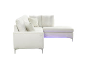 Melina - 2PC Beige L Shaped Upholstered Sectional With LED - S572-Sectional