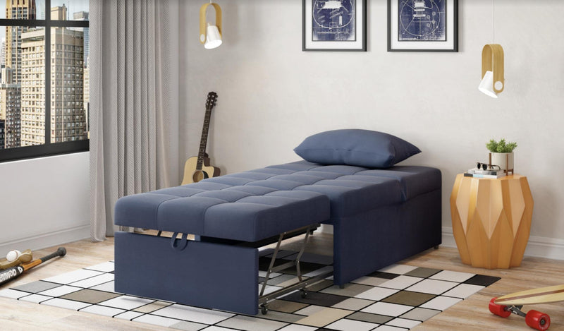 Mello Pull Out Chair In A Box (Corvet Navy) - Gate FurnitureLiving Room Chair