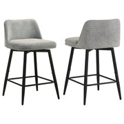 Mellor Fabric Upholstered Swivel Counter Chair Grey (Set of 2) - 193999LGR