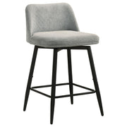 Mellor Fabric Upholstered Swivel Counter Chair Grey (Set of 2) - 193999LGR
