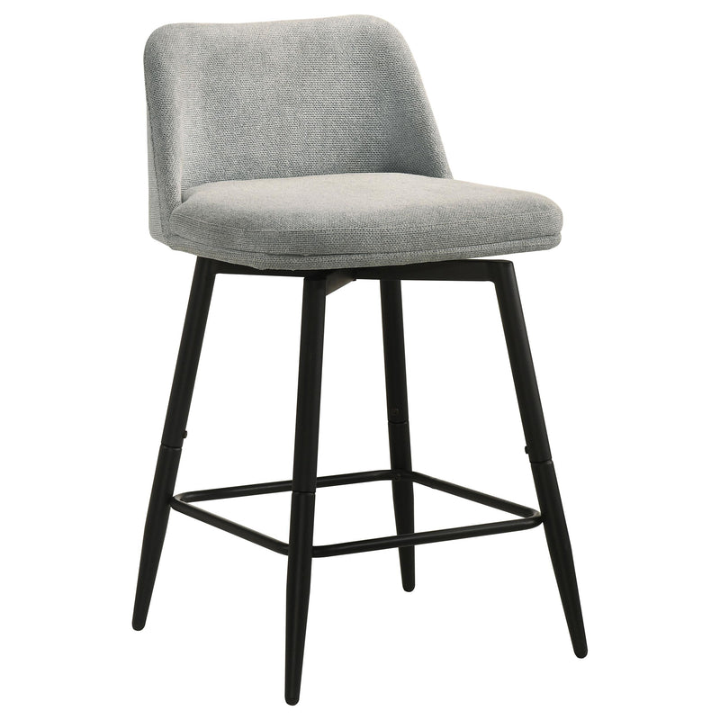 Mellor Fabric Upholstered Swivel Counter Chair Grey (Set of 2) - 193999LGR