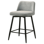 Mellor Fabric Upholstered Swivel Counter Chair Grey (Set of 2) - 193999LGR