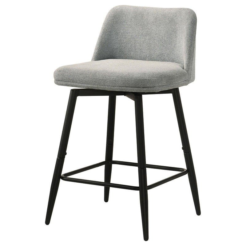 Mellor Fabric Upholstered Swivel Counter Chair Grey (Set of 2) - 193999LGR