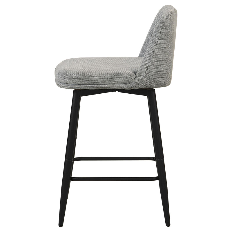 Mellor Fabric Upholstered Swivel Counter Chair Grey (Set of 2) - 193999LGR