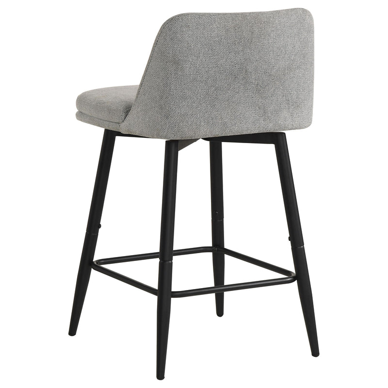 Mellor Fabric Upholstered Swivel Counter Chair Grey (Set of 2) - 193999LGR