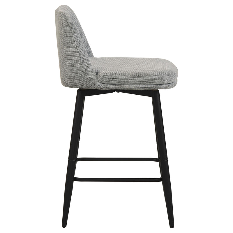 Mellor Fabric Upholstered Swivel Counter Chair Grey (Set of 2) - 193999LGR